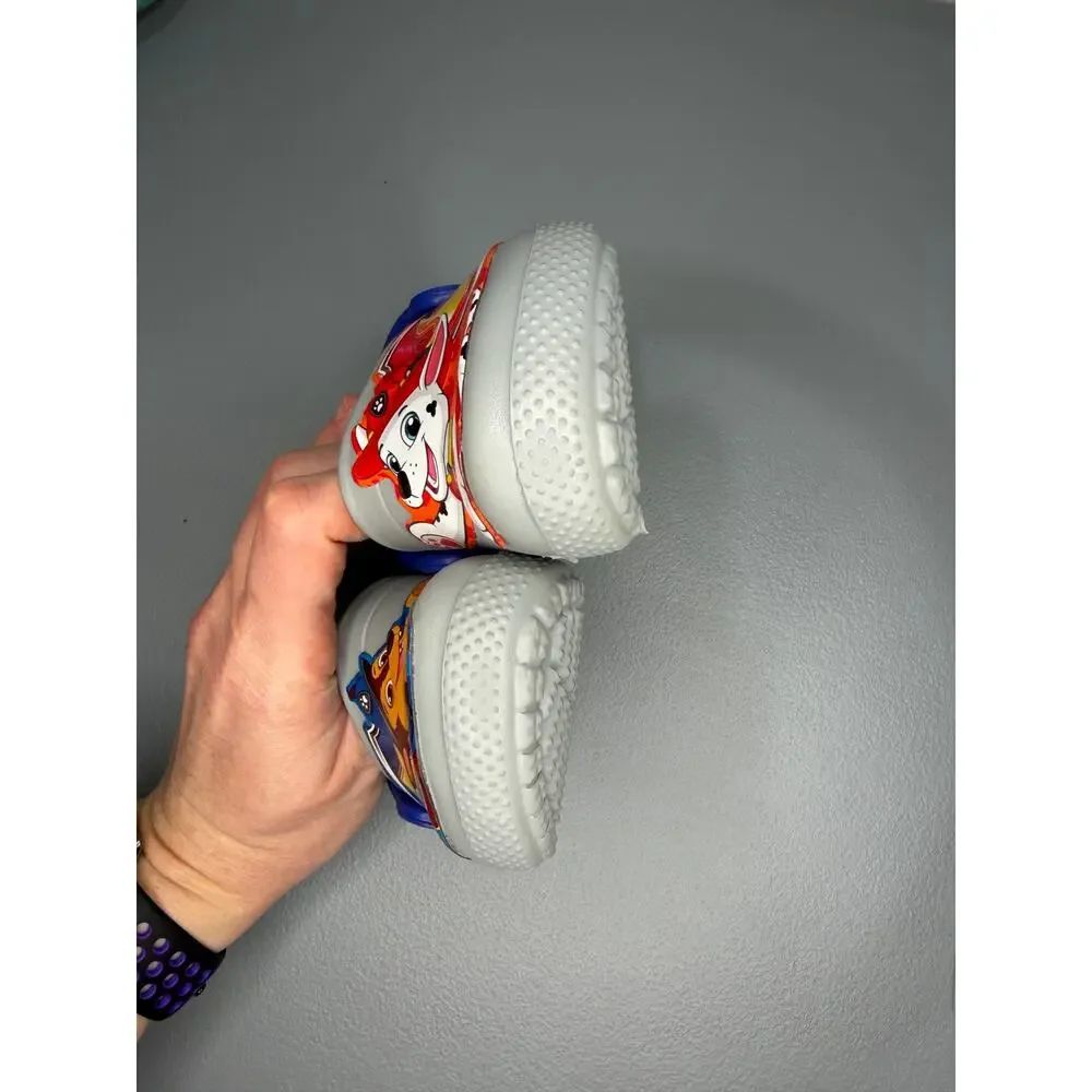 Crocs Paw Patrol Chase Marshall Gray EUC Toddler size C5 Casual Easy Slip On